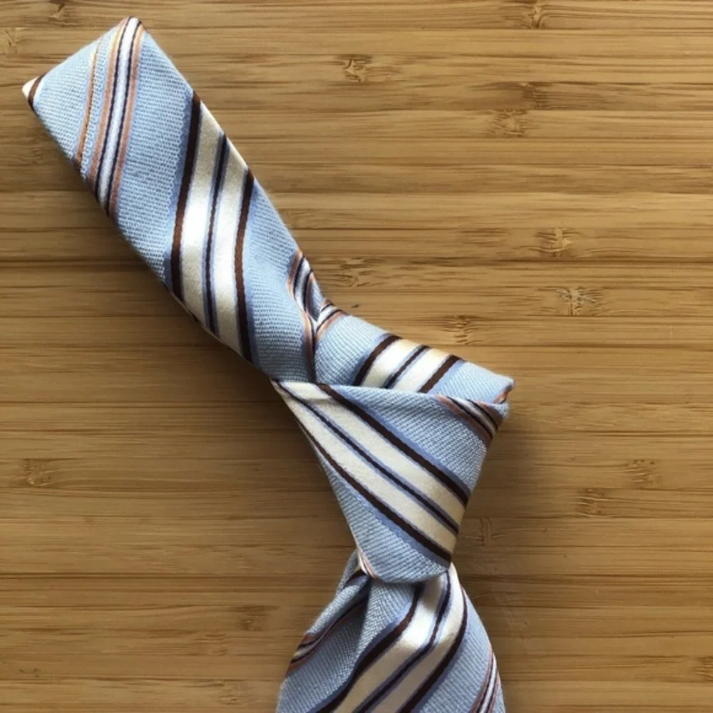 Corneliani Silk Tie In Light Blue & Cream